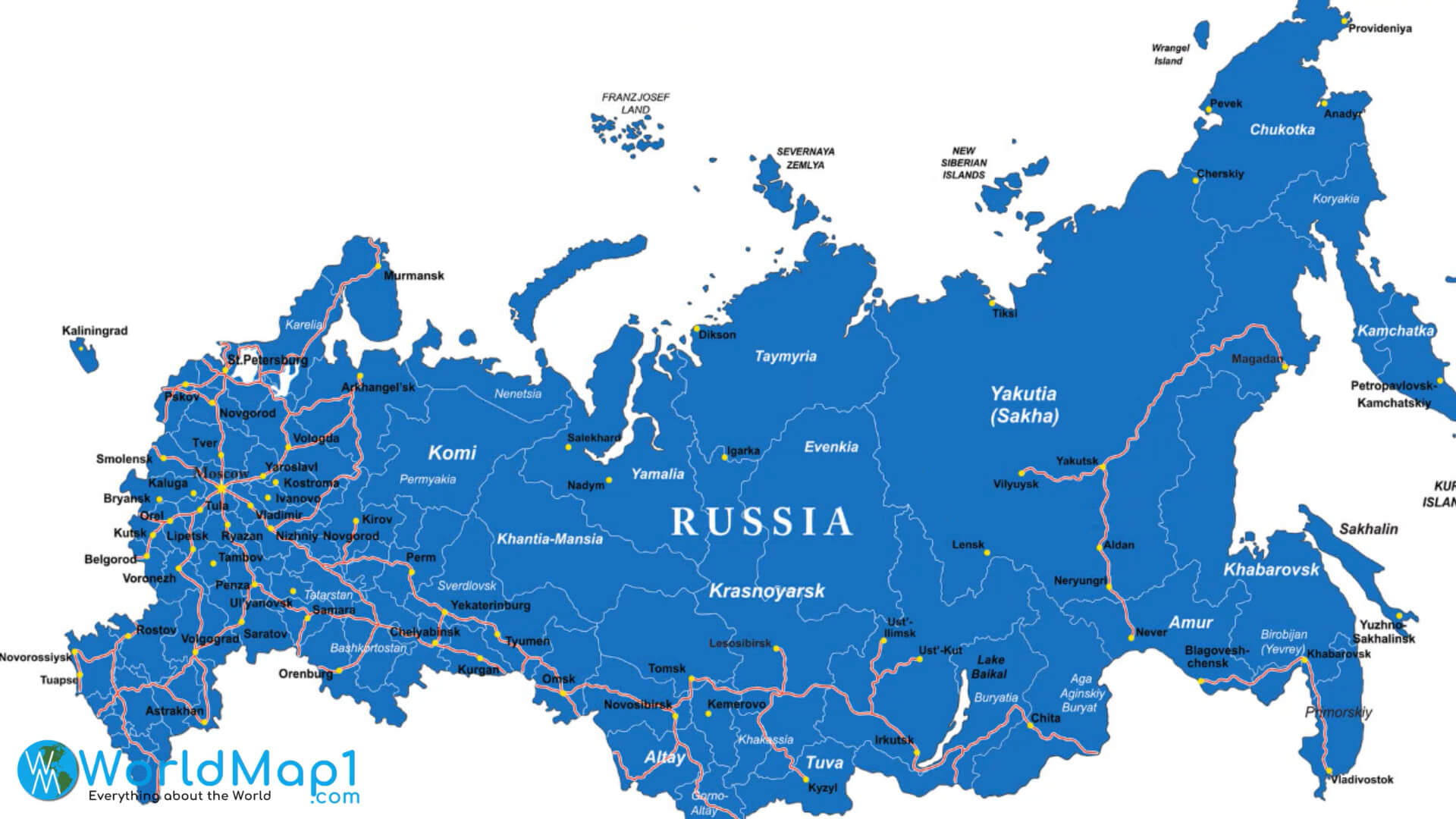 Cartes routiere de la Russie